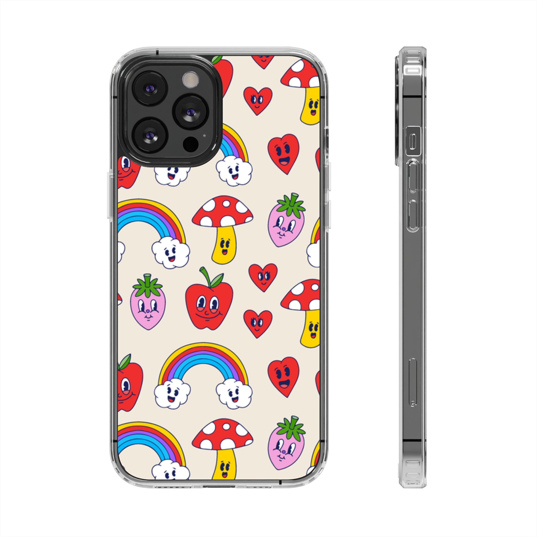 Rainbow With Fruits - iPhone Clear Cases iPhone 12 Pro Max Without gift packaging - phone cases