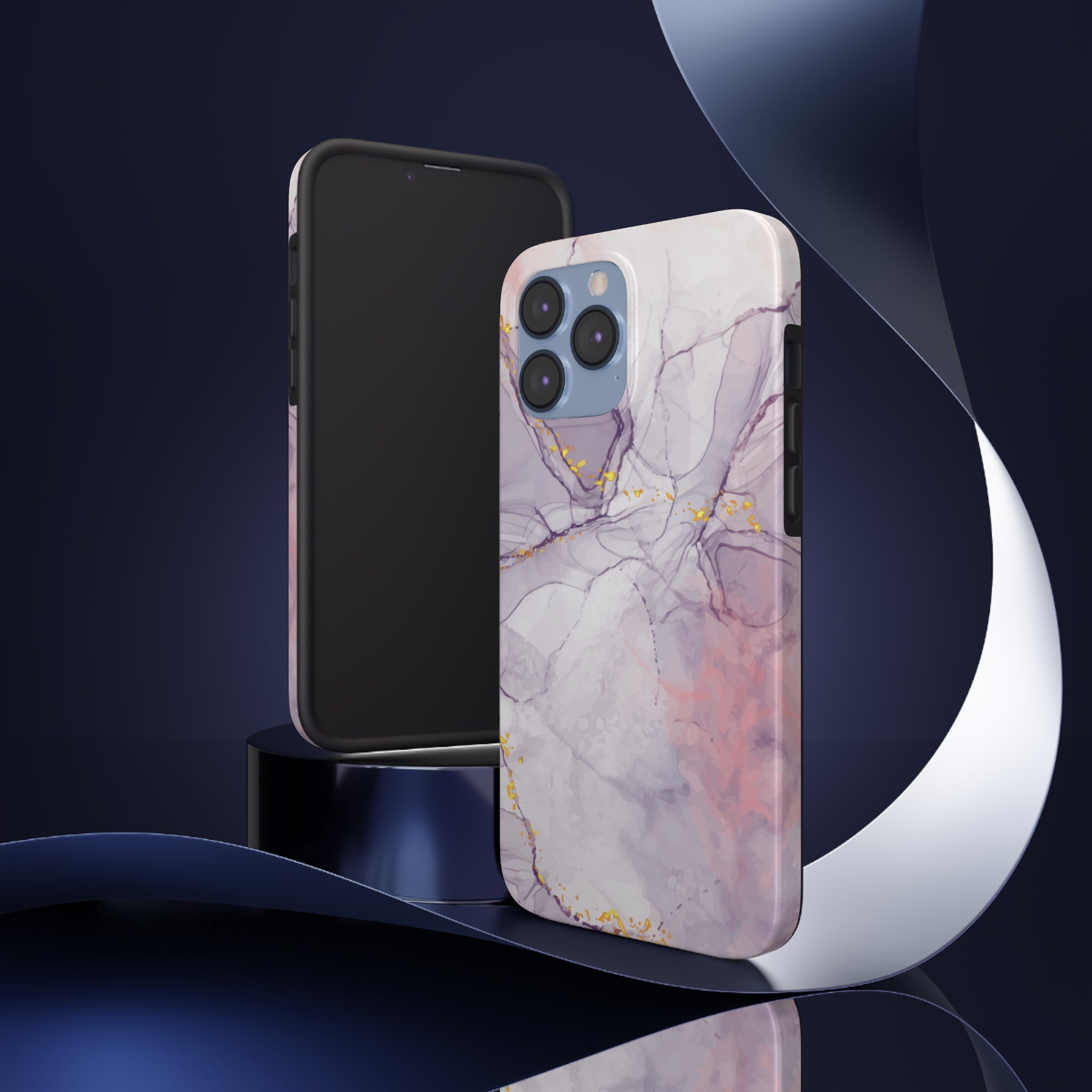 White Liquid Marble - iPhone Tough Cases - phone cases