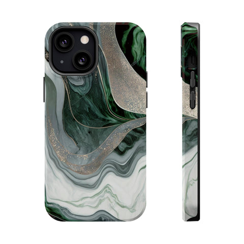 Green Marble - MagSafe Cases iPhone 13 Mini Glossy - phone cases