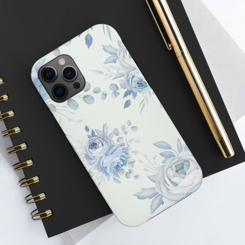 Classic Blue Floral - iPhone Tough Cases - phone cases