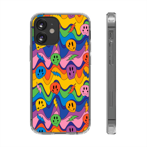 Groovy Smiley - iPhone Clear Cases iPhone 12 Mini Without gift packaging - phone cases