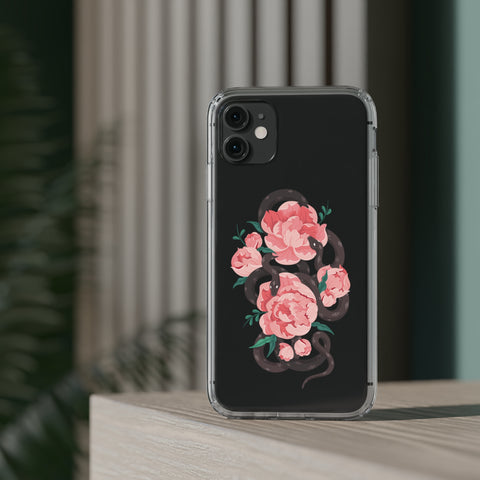 Snake with flowers - iPhone Clear Cases - phone cases