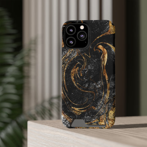 Golden Liquid Marble - Card Holder Cases - phone cases