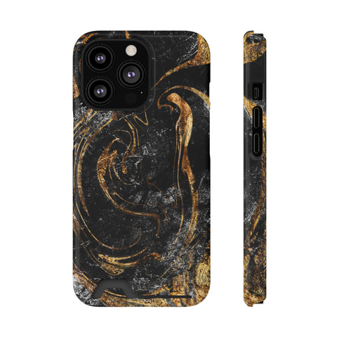 Golden Liquid Marble - Card Holder Cases iPhone 13 Pro Glossy With gift packaging - phone cases