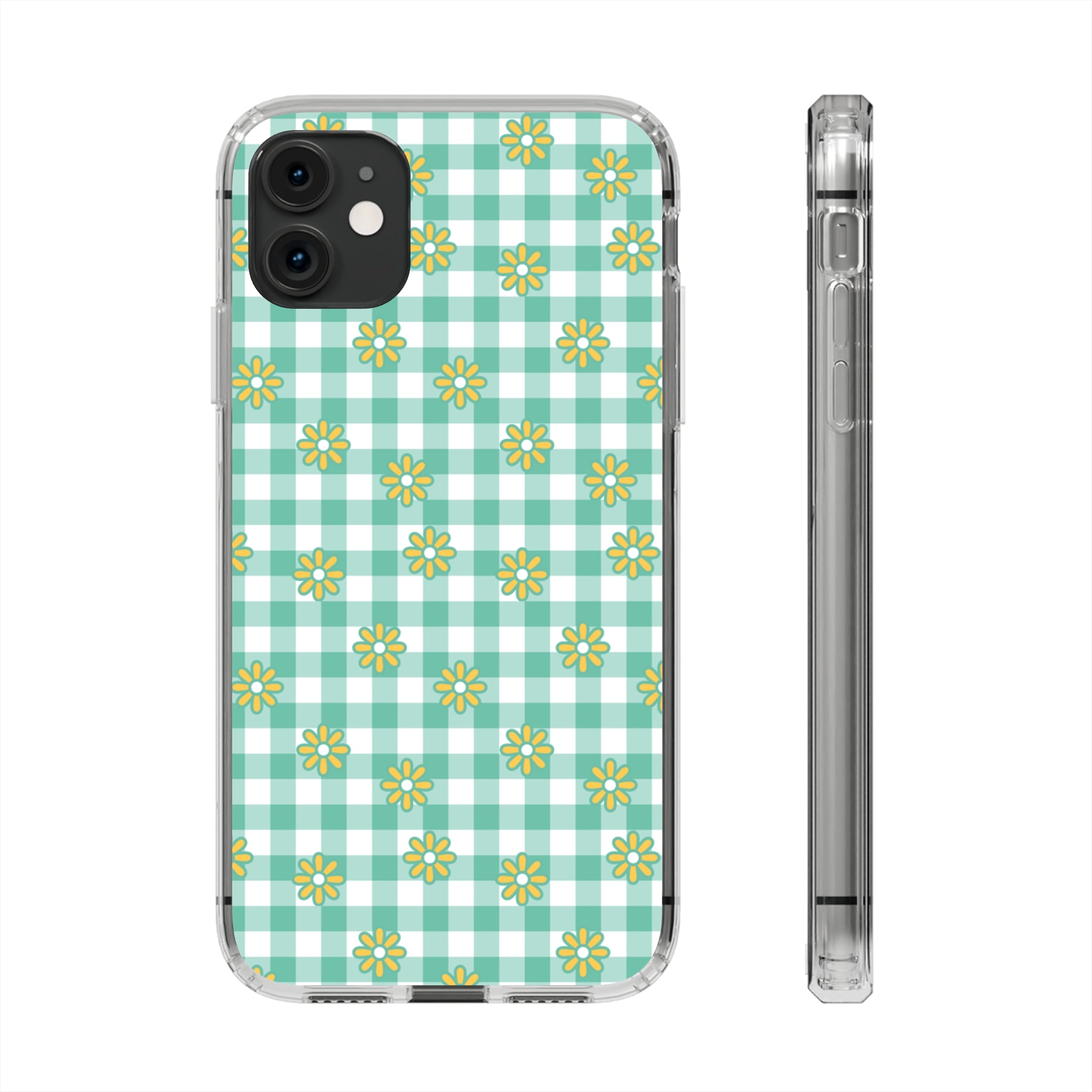 Checkerboard Flower - iPhone Clear Cases iPhone 11 Without gift packaging - phone cases