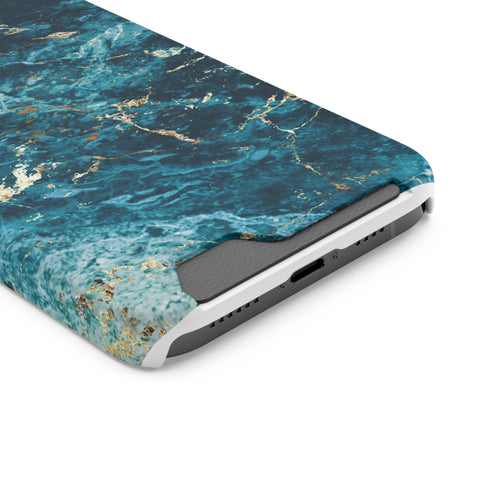 Liquid Blue marble - Card Holder Cases - phone cases