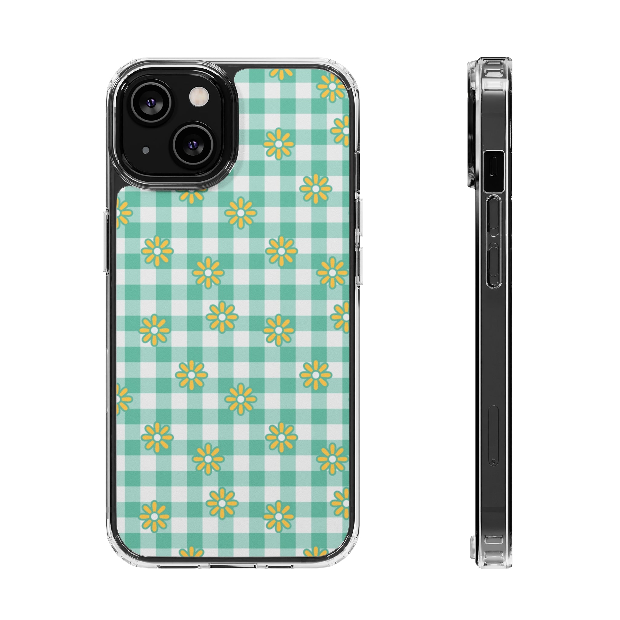 Checkerboard Flower - iPhone Clear Cases iPhone 14 Without gift packaging - phone cases