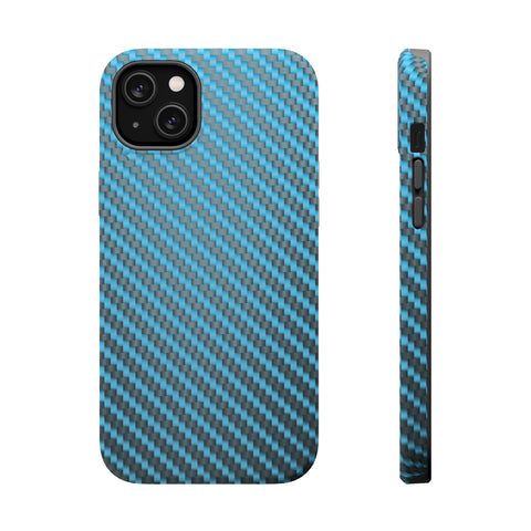 Blue carbon fiber - MagSafe Cases iPhone 14 Plus Matte - phone cases