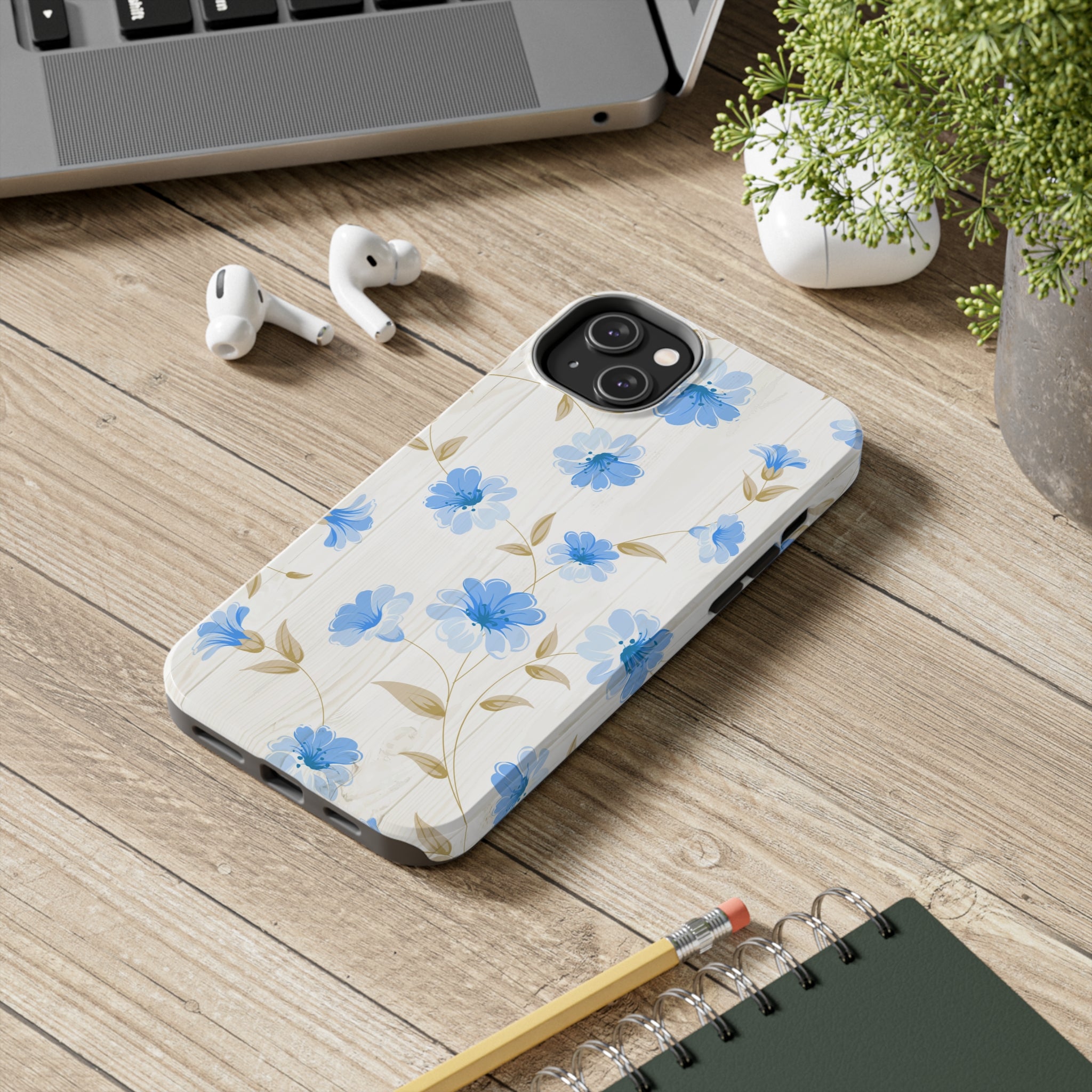 Blue Floral - iPhone Tough Cases - phone cases