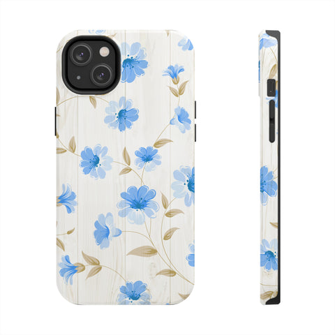 Blue Floral - iPhone Tough Cases iPhone 14 Plus - phone cases