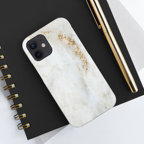 White Golden Marble - iPhone Tough Cases - phone cases