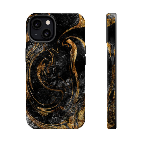 Golden Liquid Marble - MagSafe Cases iPhone 13 Glossy - phone cases