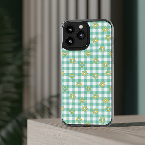 Checkerboard Flower - iPhone Clear Cases - phone cases