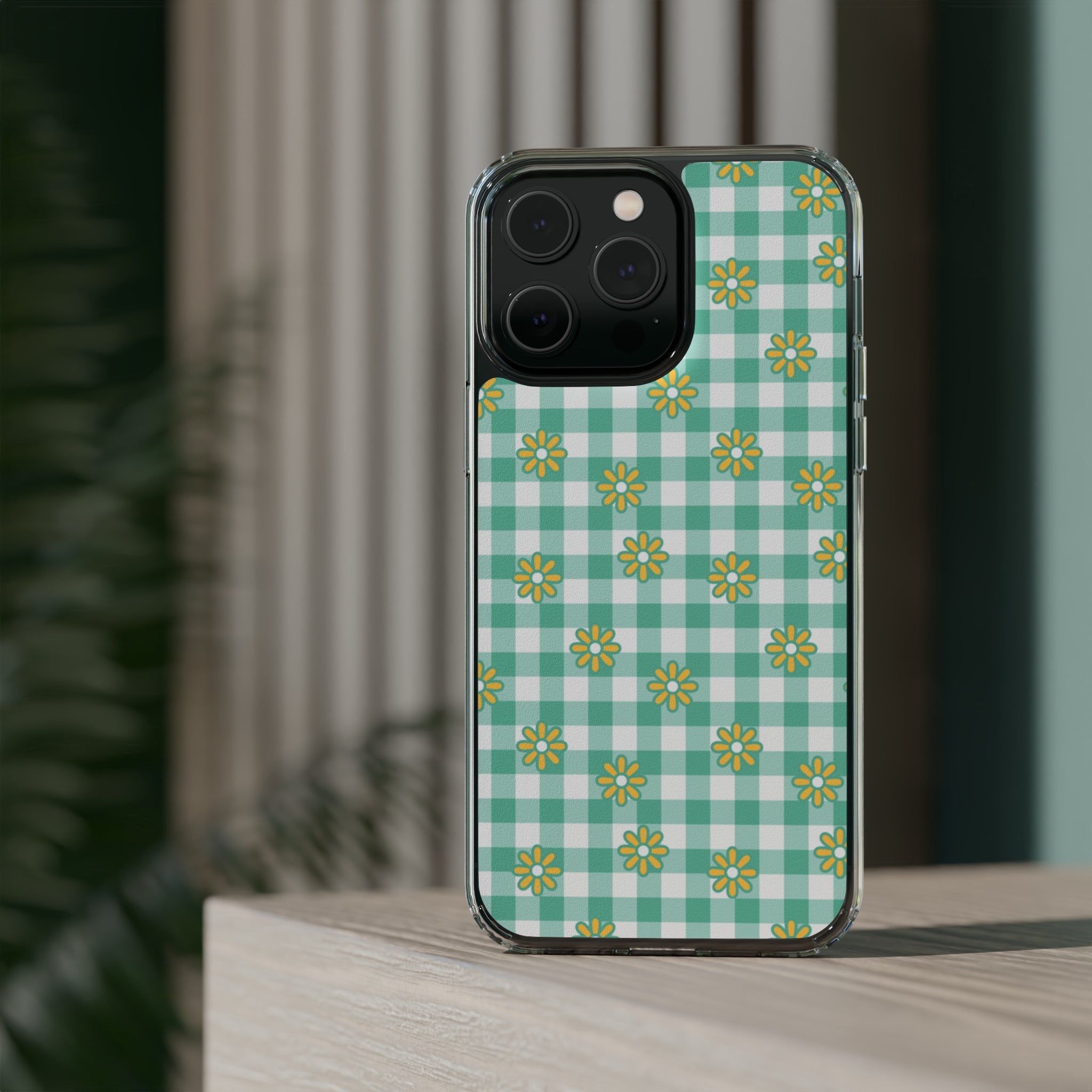 Checkerboard Flower - iPhone Clear Cases - phone cases