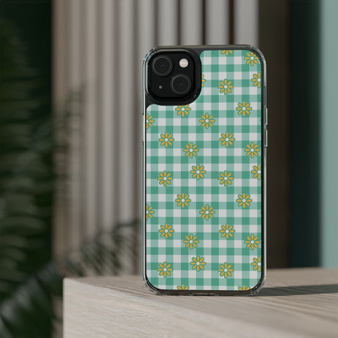 Checkerboard Flower - iPhone Clear Cases - phone cases