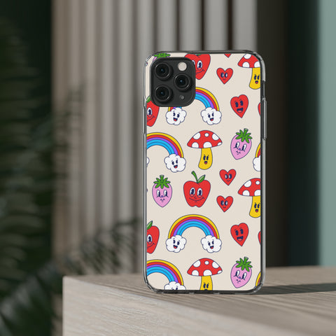 Rainbow With Fruits - iPhone Clear Cases - phone cases