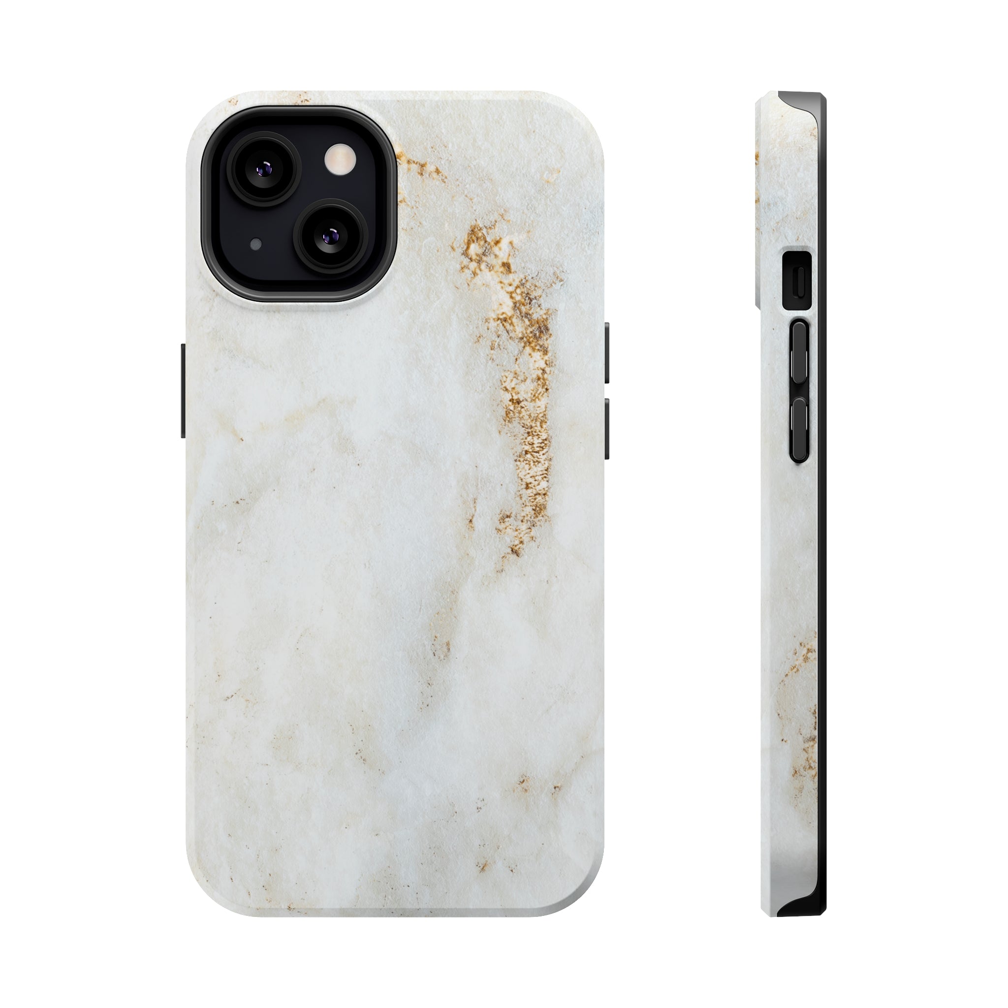 White Golden Marble - MagSafe Cases iPhone 13 Matte - phone cases