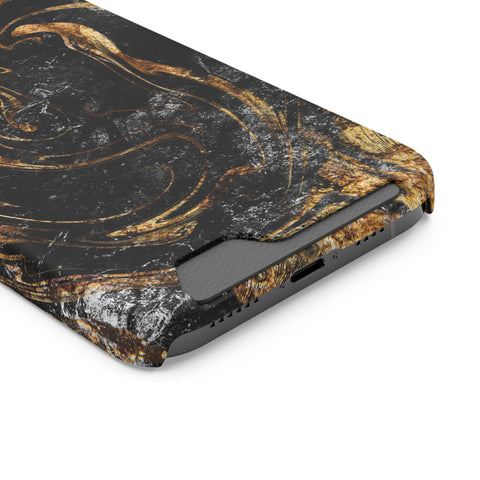 Golden Liquid Marble - Card Holder Cases - phone cases