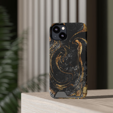 Golden Liquid Marble - Card Holder Cases - phone cases