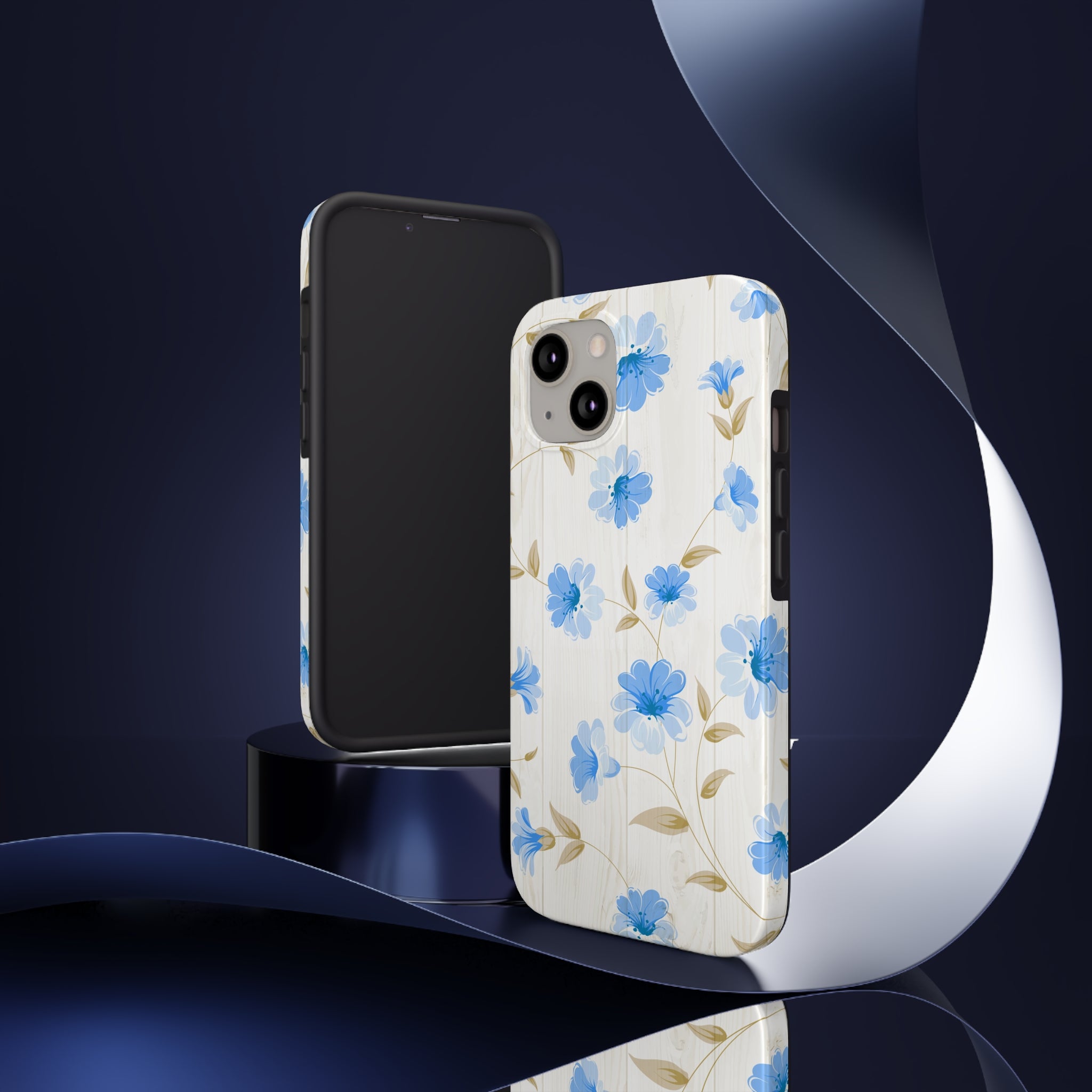 Blue Floral - iPhone Tough Cases - phone cases