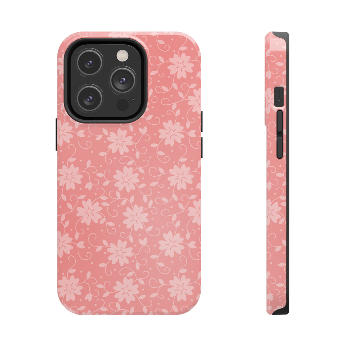 Pink Floral - iPhone Tough Cases iPhone 14 Pro - phone cases