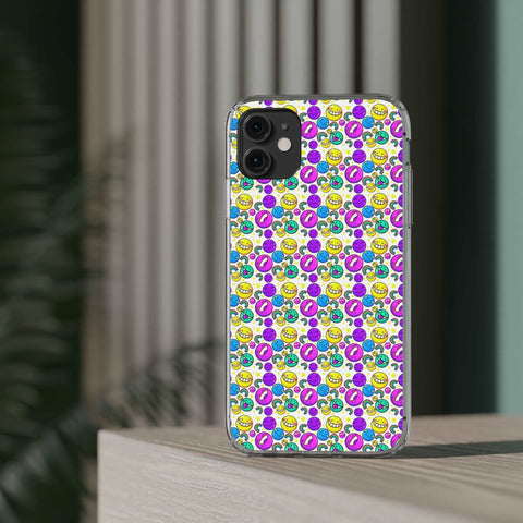 Colourful Emoticons - iPhone Clear Cases - phone cases