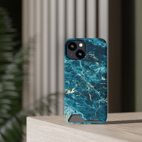 Liquid Blue marble - Card Holder Cases - phone cases