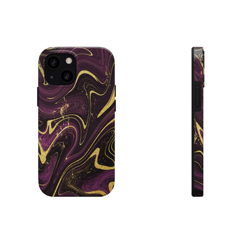 Golden liquid marble - iPhone Tough Cases iPhone 13 Mini - phone cases