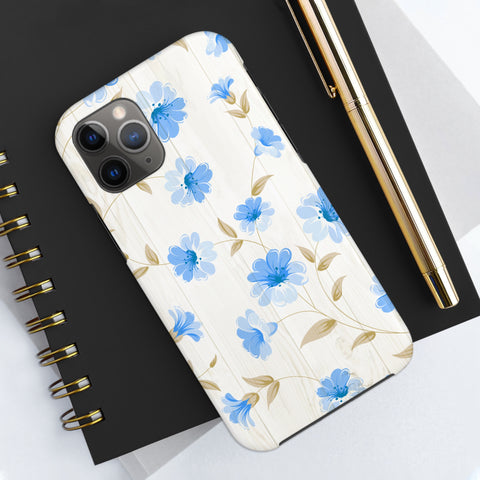 Blue Floral - iPhone Tough Cases - phone cases