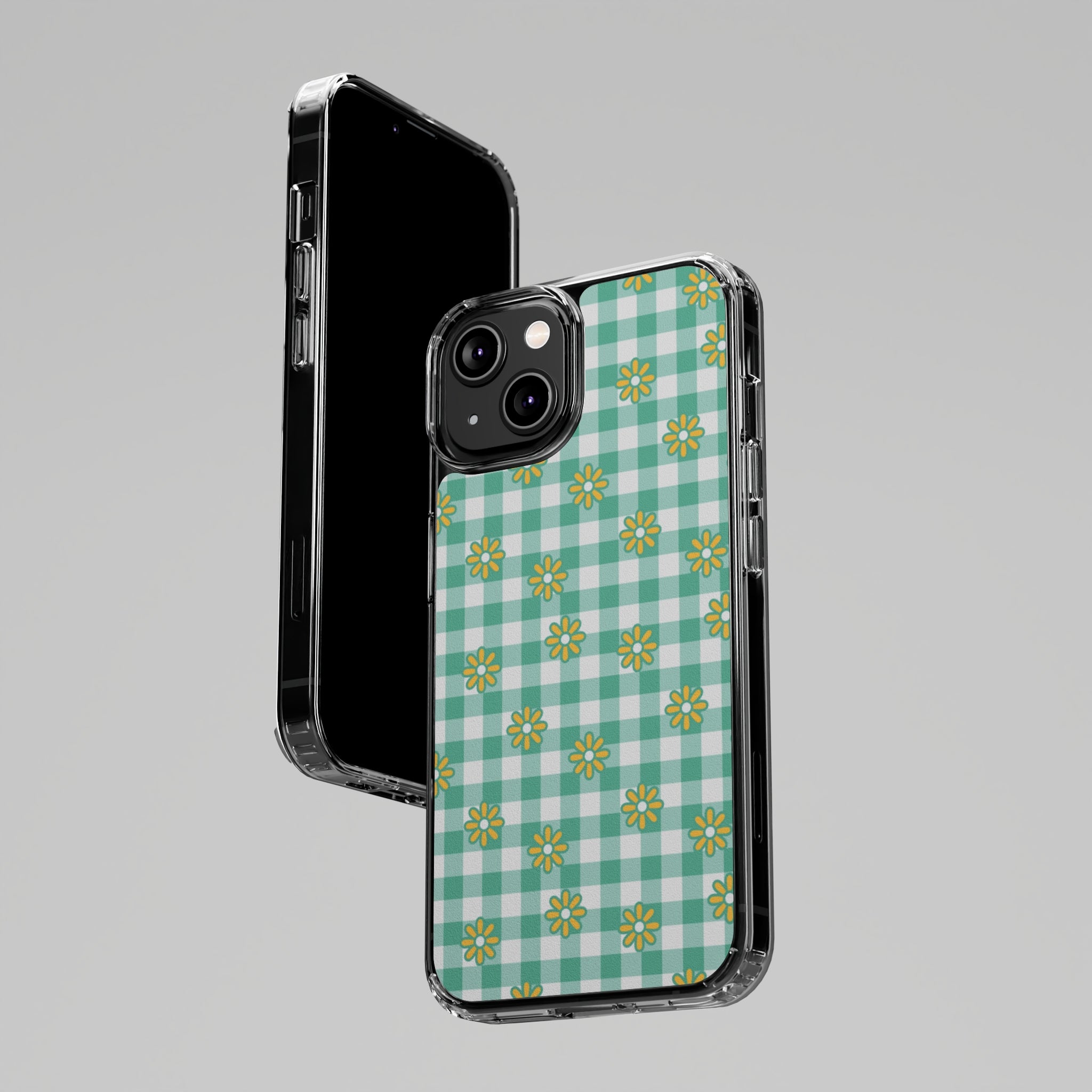 Checkerboard Flower - iPhone Clear Cases - phone cases