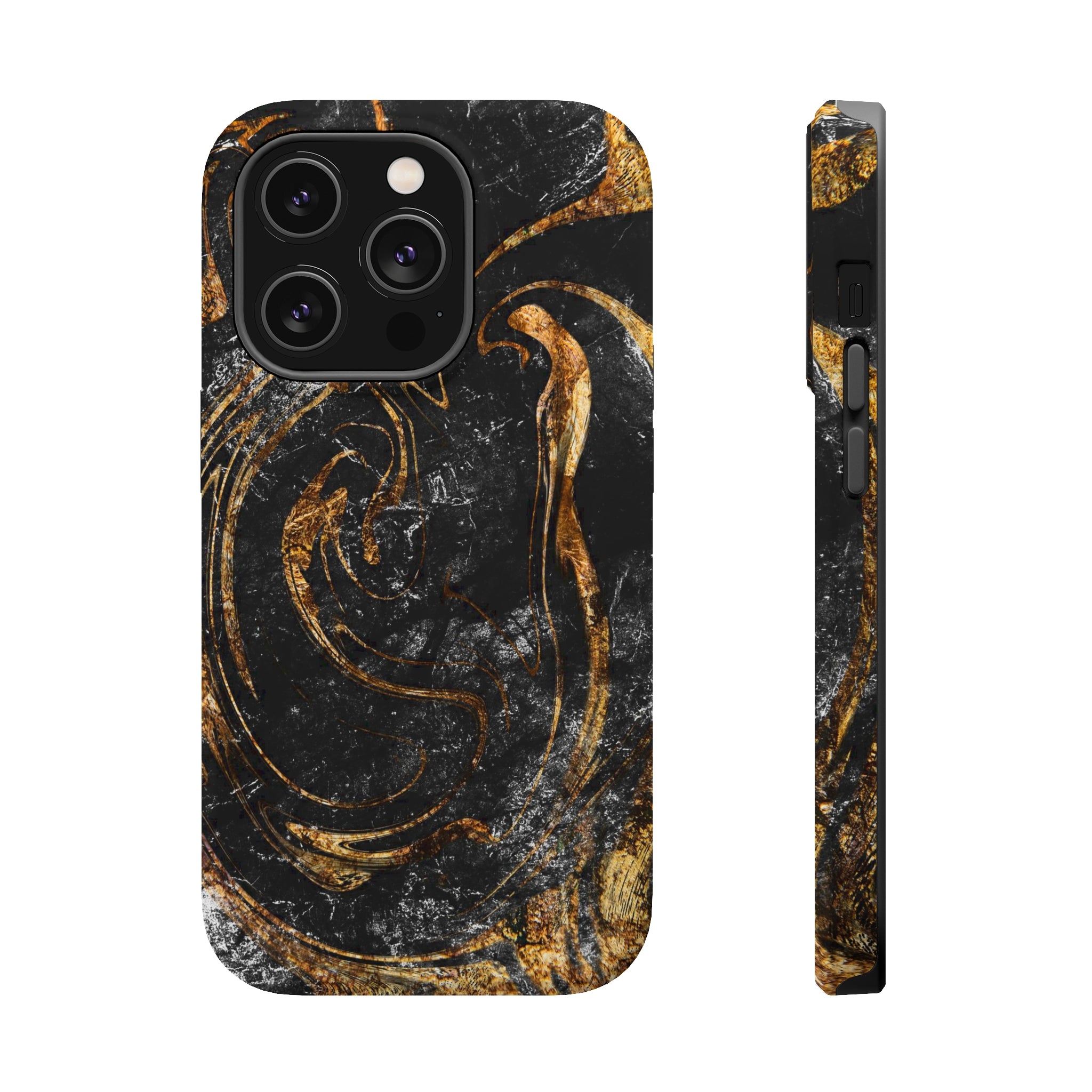 Golden Liquid Marble - MagSafe Cases iPhone 14 Pro Matte - phone cases