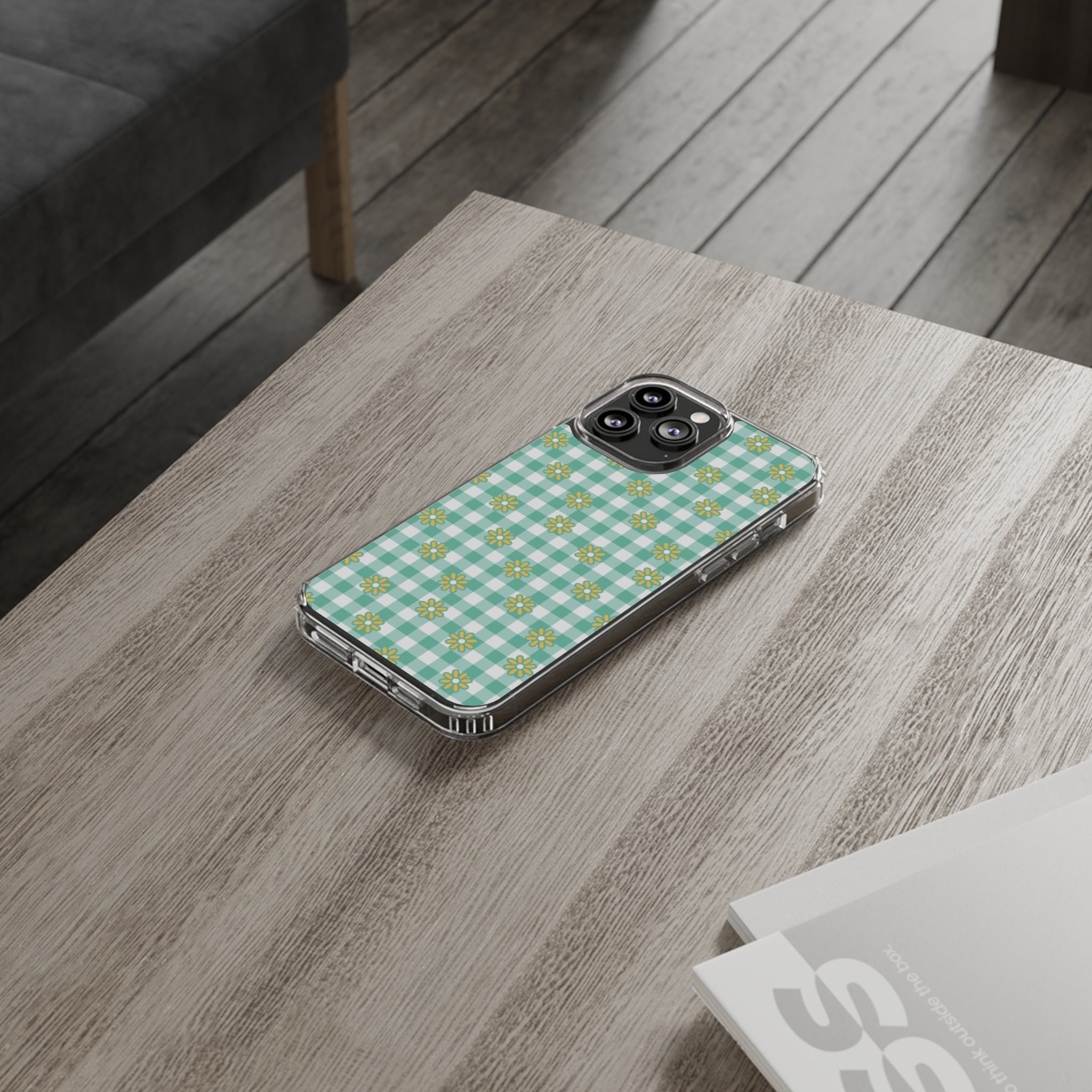 Checkerboard Flower - iPhone Clear Cases - phone cases