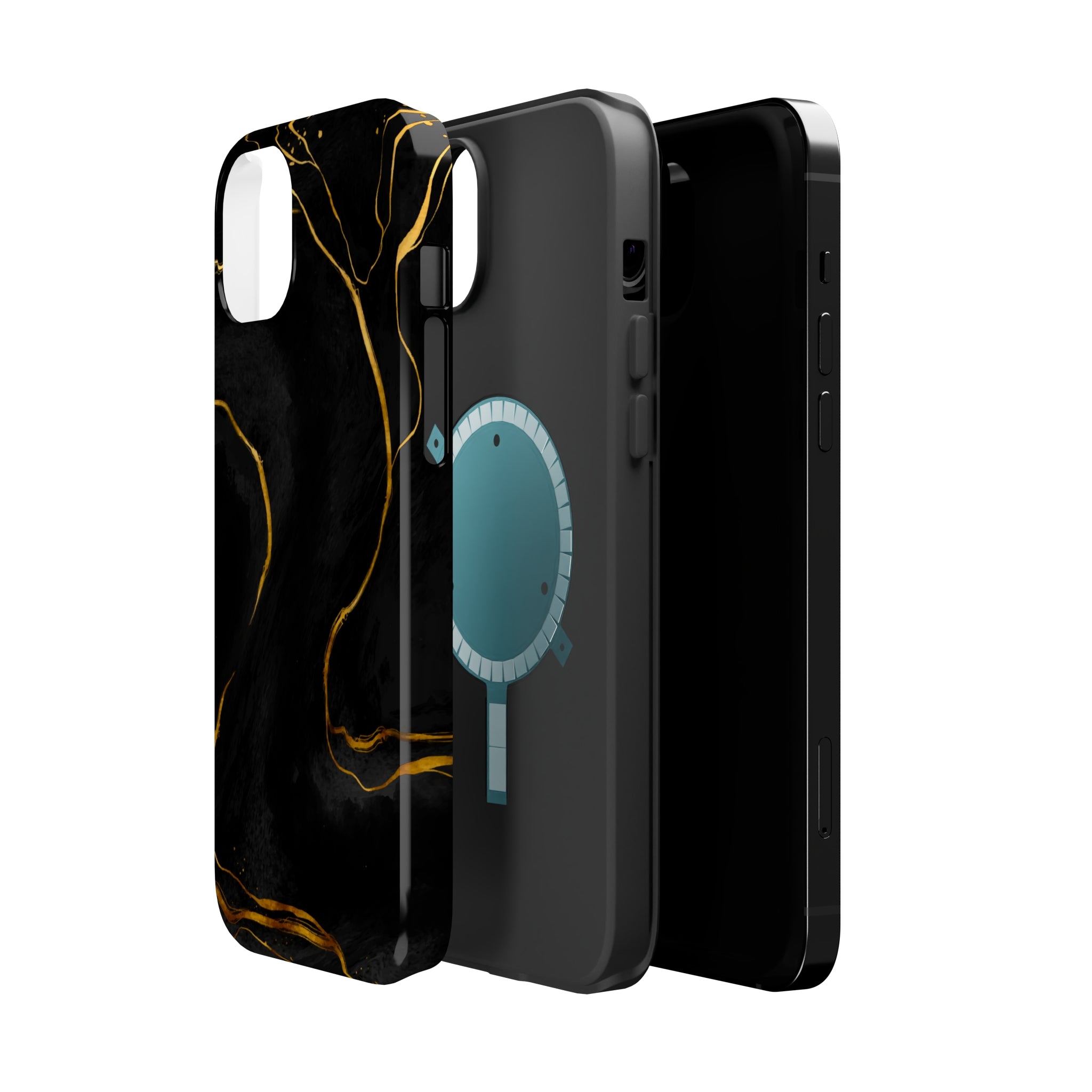 Black Cheetah Golden Marble - MagSafe Cases - phone cases