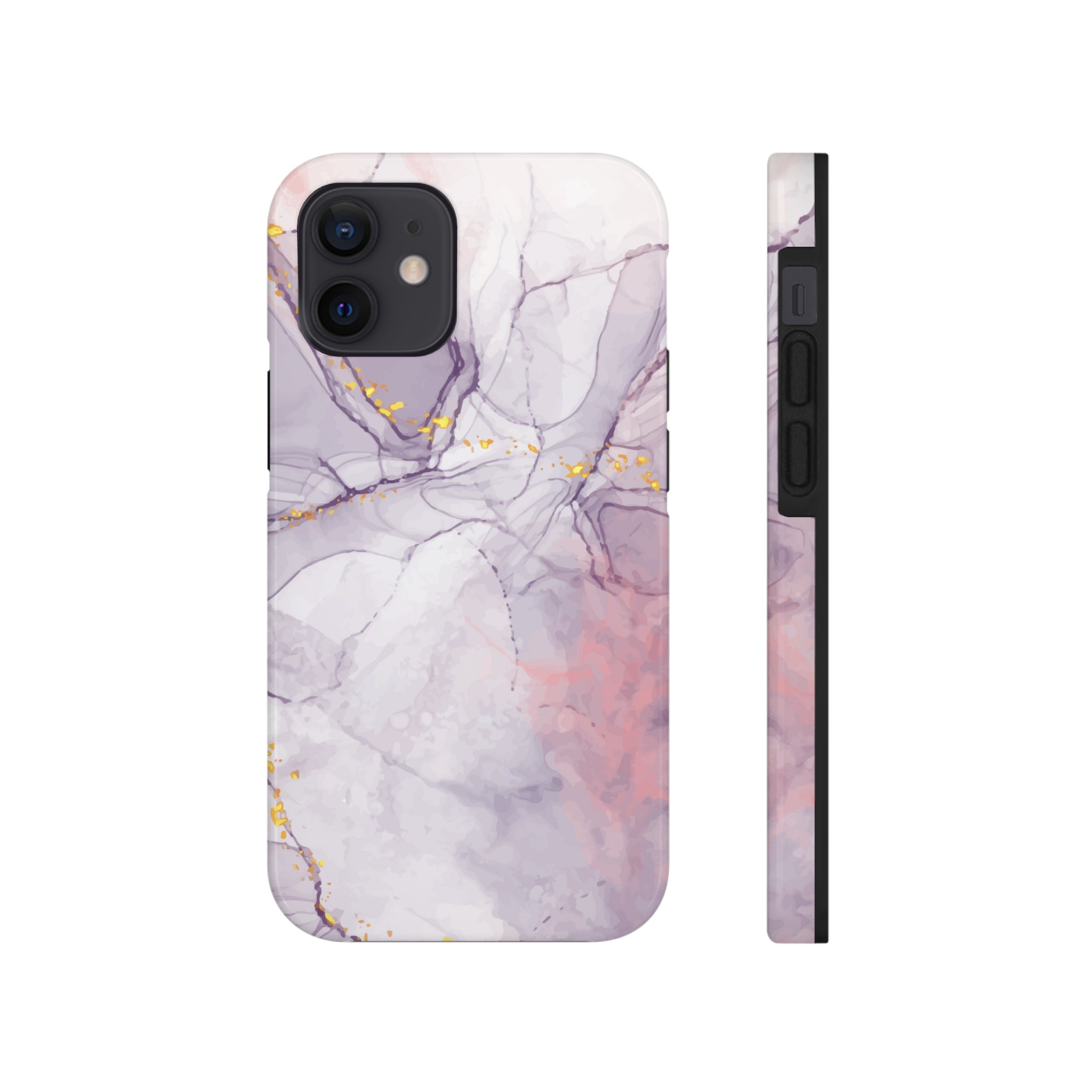 White Liquid Marble - iPhone Tough Cases iPhone 12 Mini - phone cases