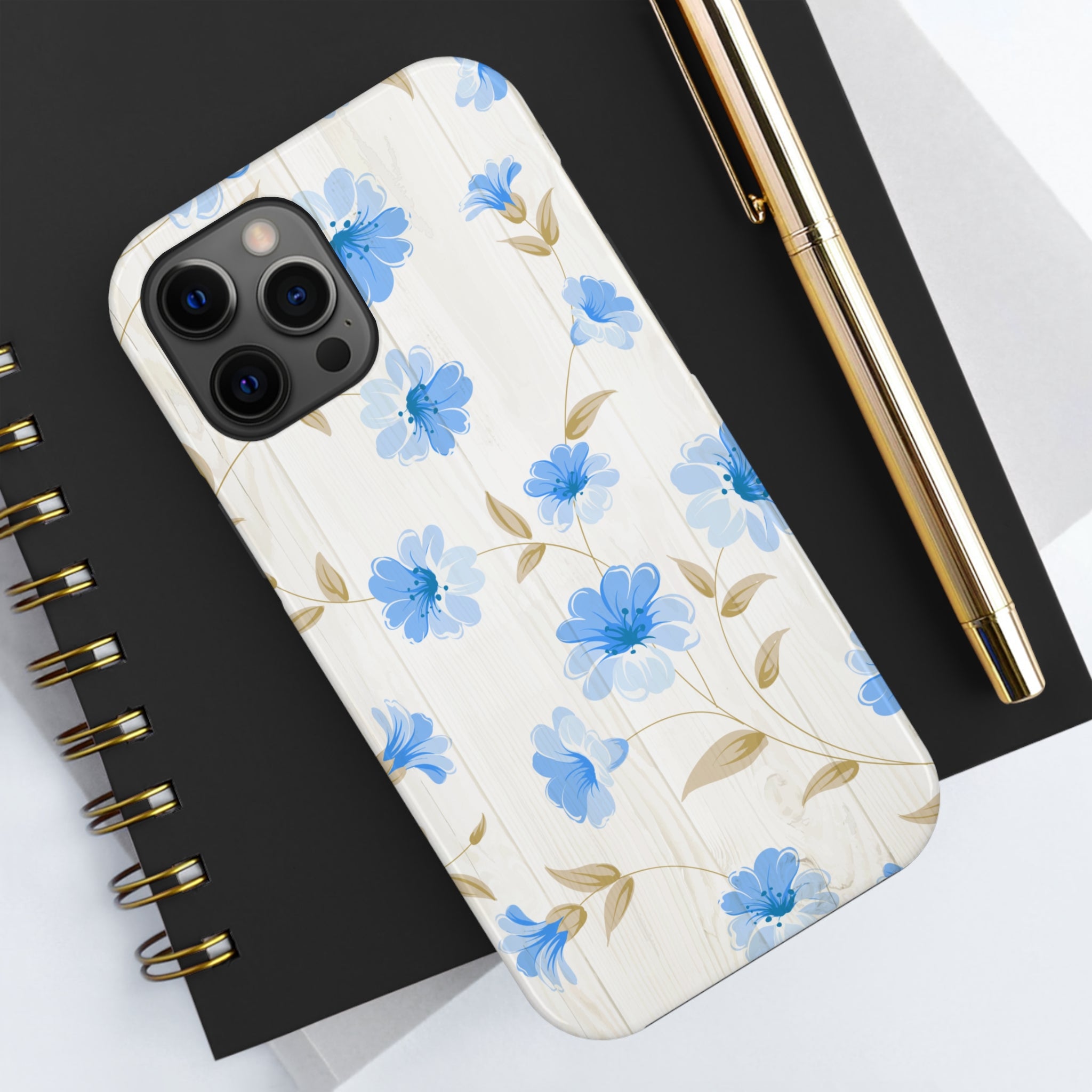 Blue Floral - iPhone Tough Cases - phone cases