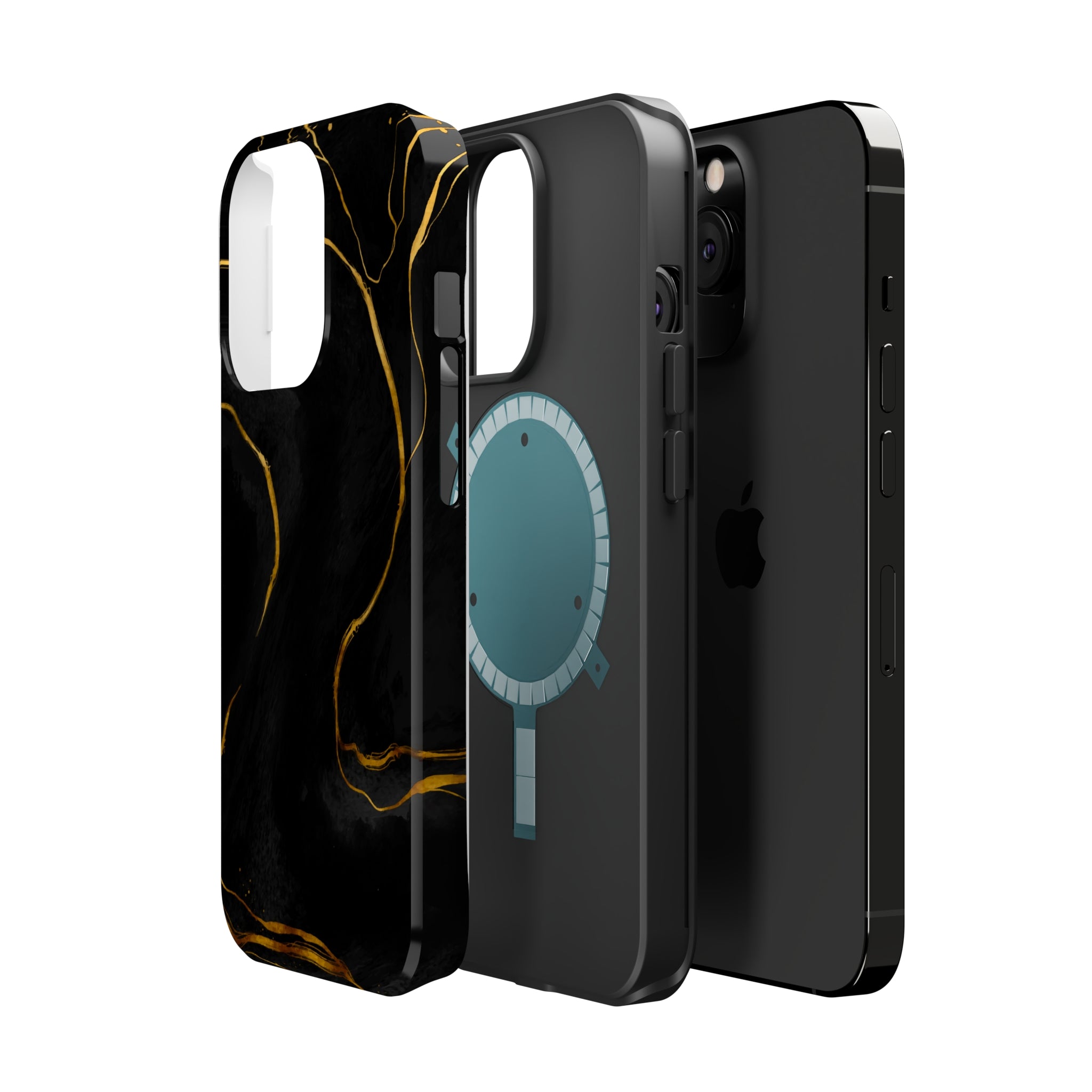 Black Cheetah Golden Marble - MagSafe Cases - phone cases