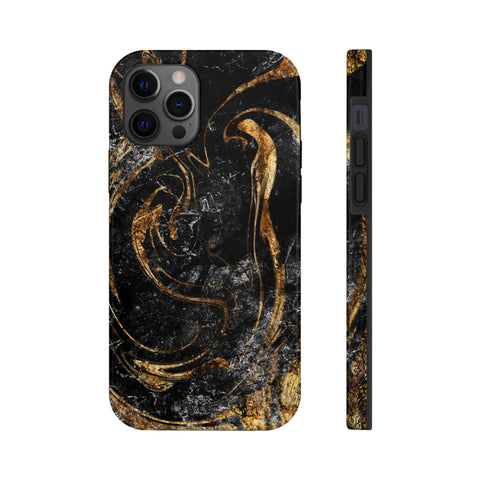 Golden Liquid Marble - iPhone Tough Cases iPhone 12 Pro - phone cases