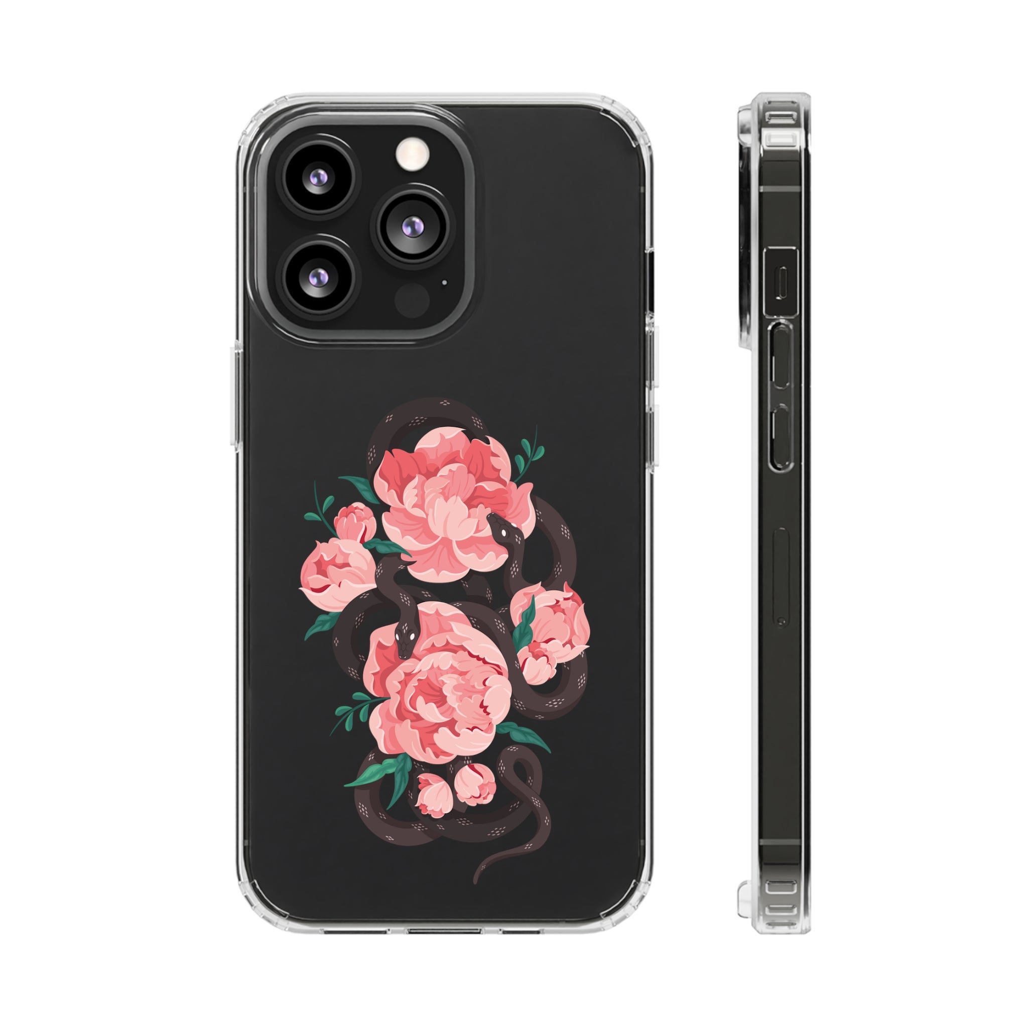 Snake with flowers - iPhone Clear Cases iPhone 13 Pro Without gift packaging - phone cases