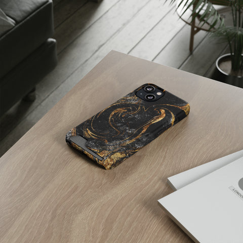 Golden Liquid Marble - Card Holder Cases - phone cases