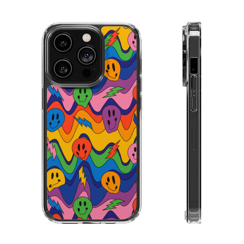 Groovy Smiley - iPhone Clear Cases iPhone 14 Pro Without gift packaging - phone cases