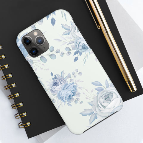 Classic Blue Floral - iPhone Tough Cases - phone cases