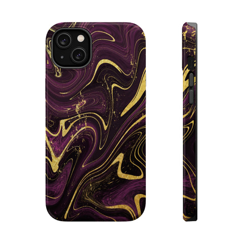 Golden liquid marble - MagSafe Cases iPhone 14 Plus Glossy - phone cases