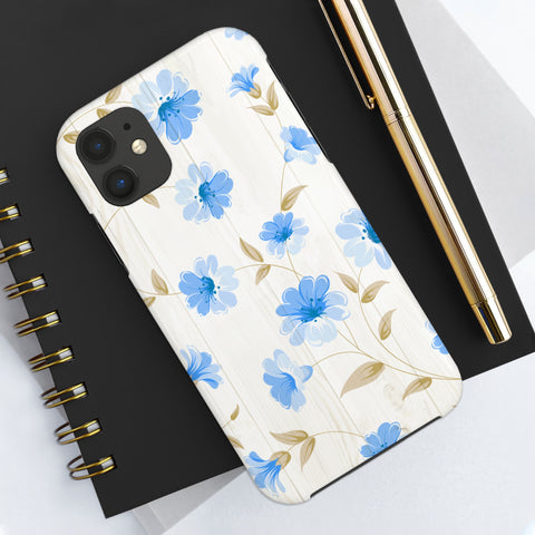 Blue Floral - iPhone Tough Cases - phone cases