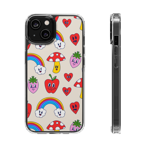 Rainbow With Fruits - iPhone Clear Cases iPhone 14 Without gift packaging - phone cases