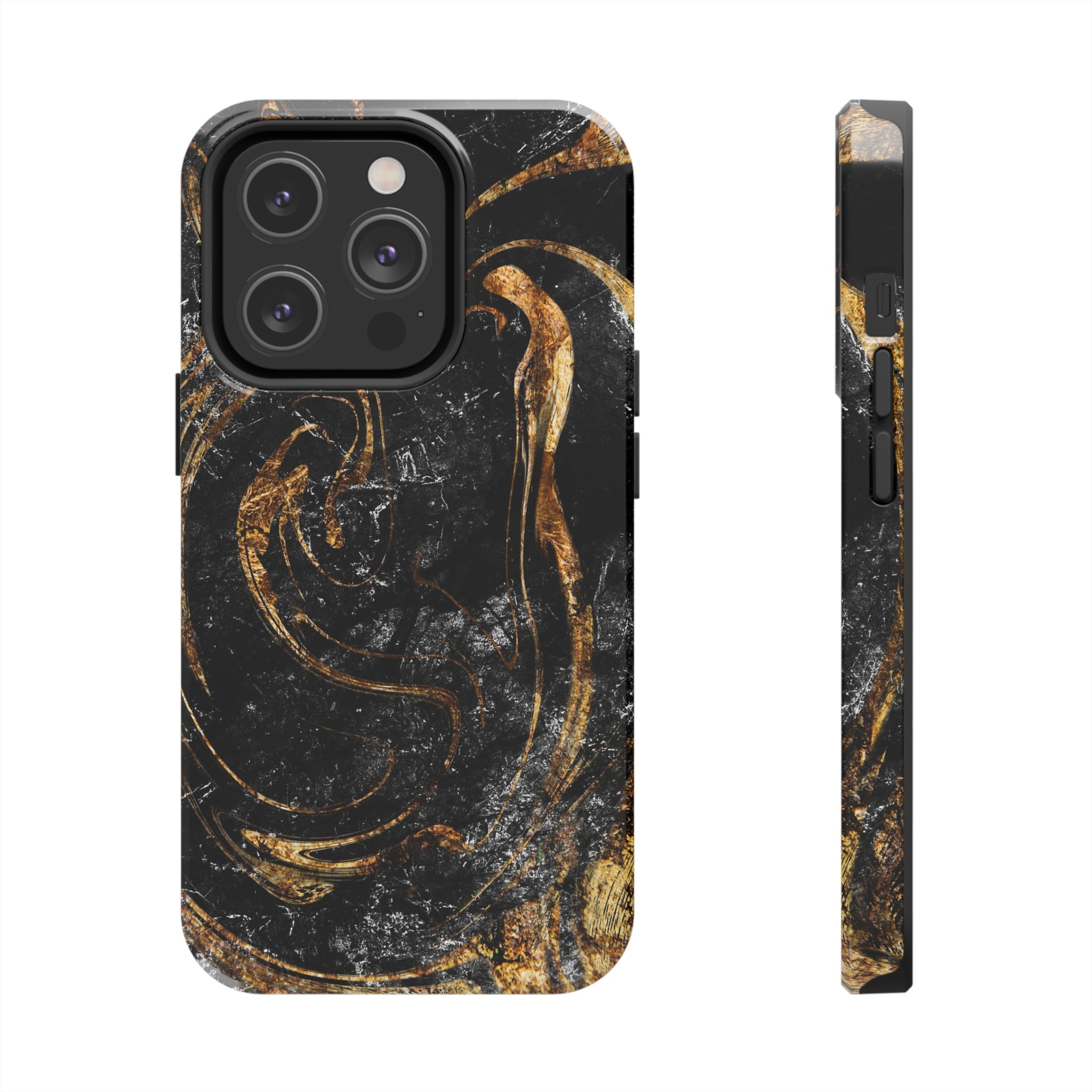 Golden Liquid Marble - iPhone Tough Cases iPhone 14 Pro - phone cases