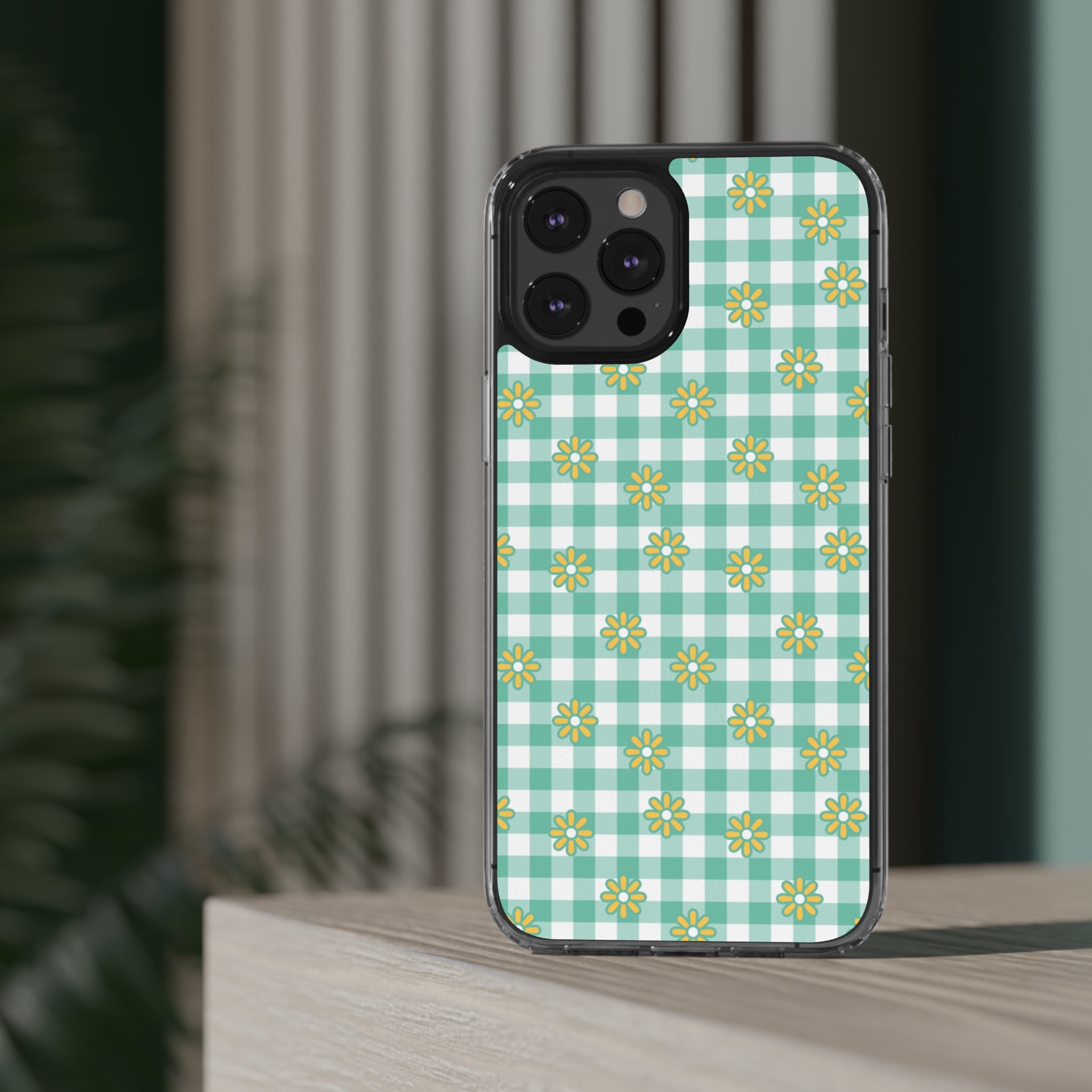 Checkerboard Flower - iPhone Clear Cases - phone cases