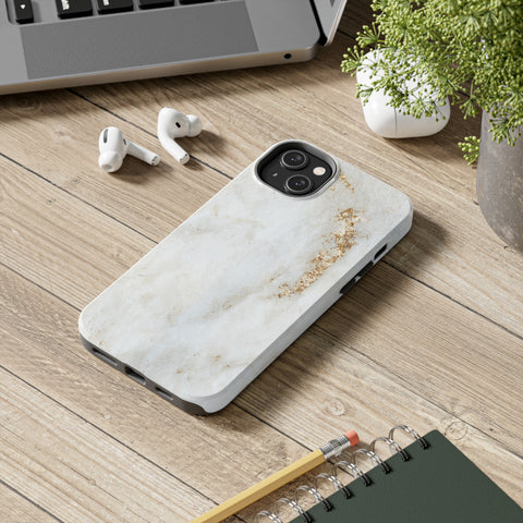 White Golden Marble - iPhone Tough Cases - phone cases