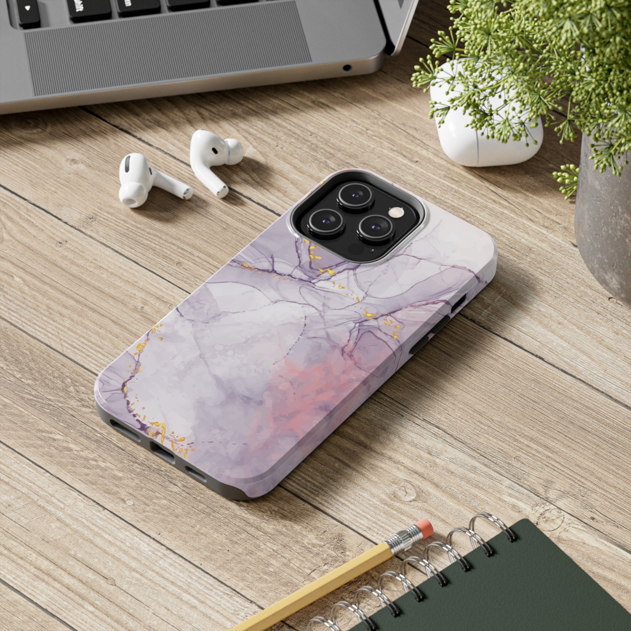 White Liquid Marble - iPhone Tough Cases - phone cases