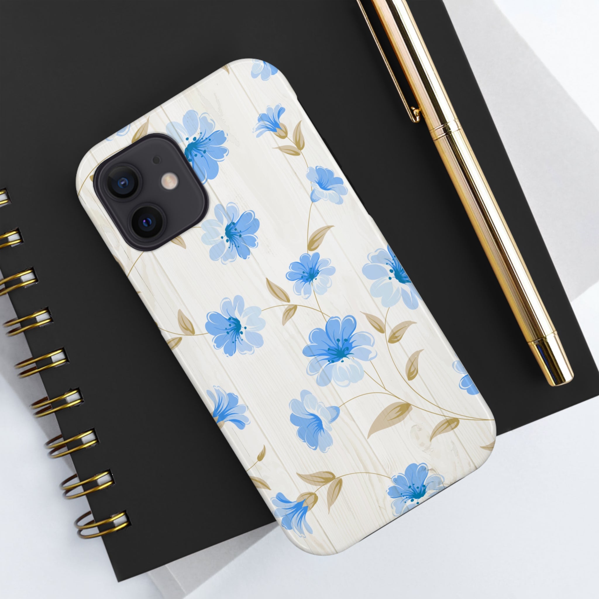 Blue Floral - iPhone Tough Cases - phone cases