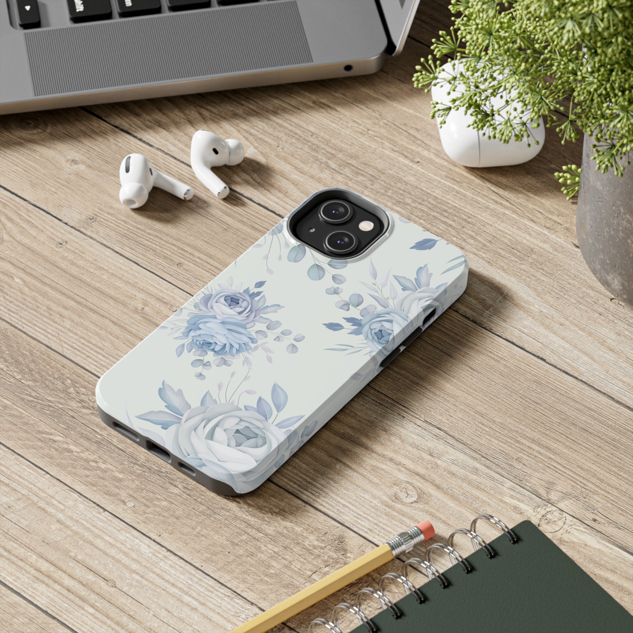 Classic Blue Floral - iPhone Tough Cases - phone cases